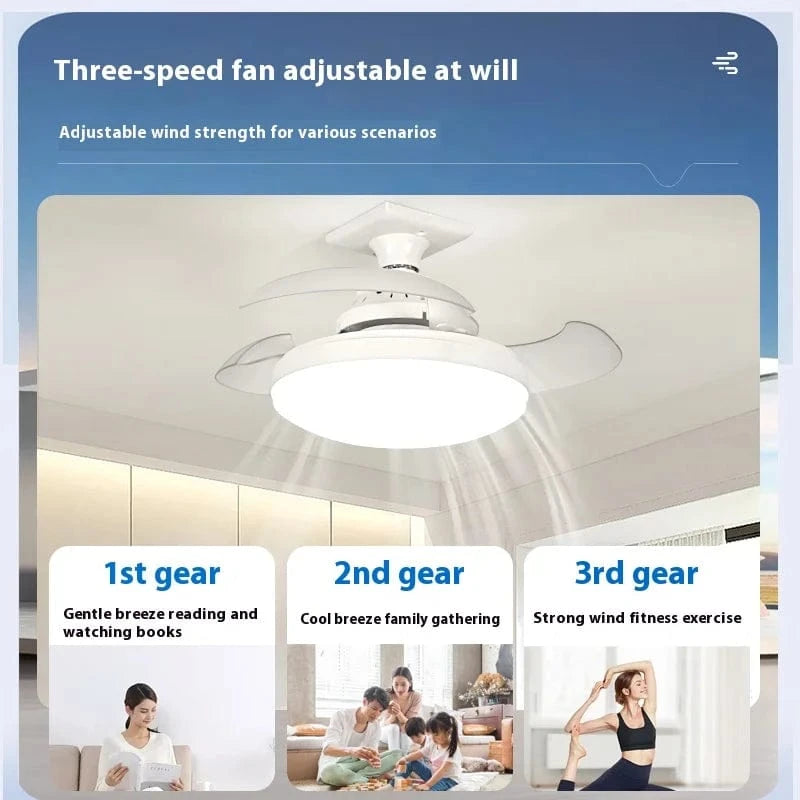 Verthara Smart Ceiling Fan with Lights and Remote Control – Modern Ceiling Fan Light with Dimmable LED and Retractable Blades