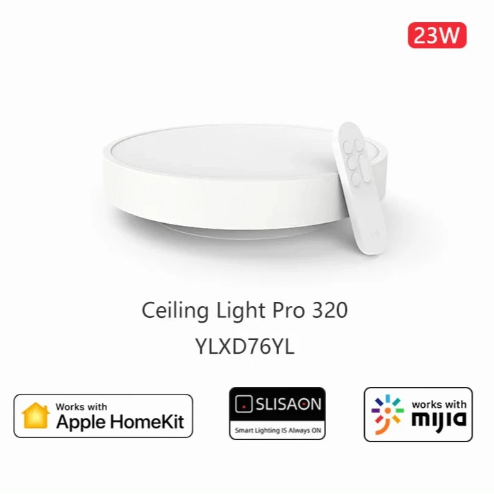 Verthara Smart LED Ceiling Light Fixture, Dimmable 23W with Adjustable Color Temperature 2700K-6500K, 1500lm, Remote Control Default