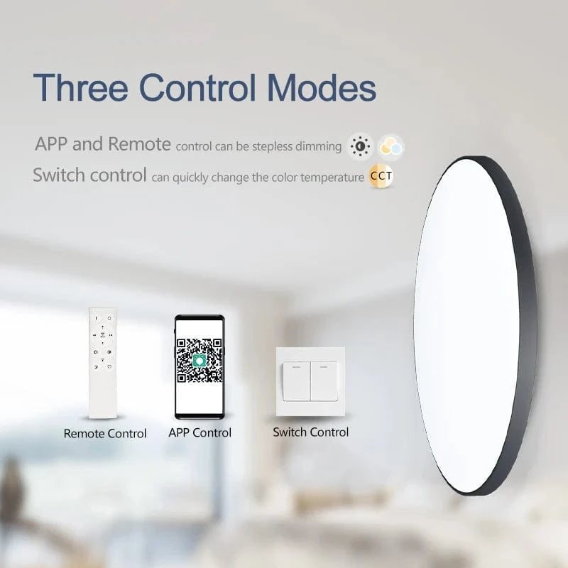 Verthara Smart LED Flush Mount Ceiling Light Fixture – Dimmable Color Temperature Control for Bedroom and Living Room