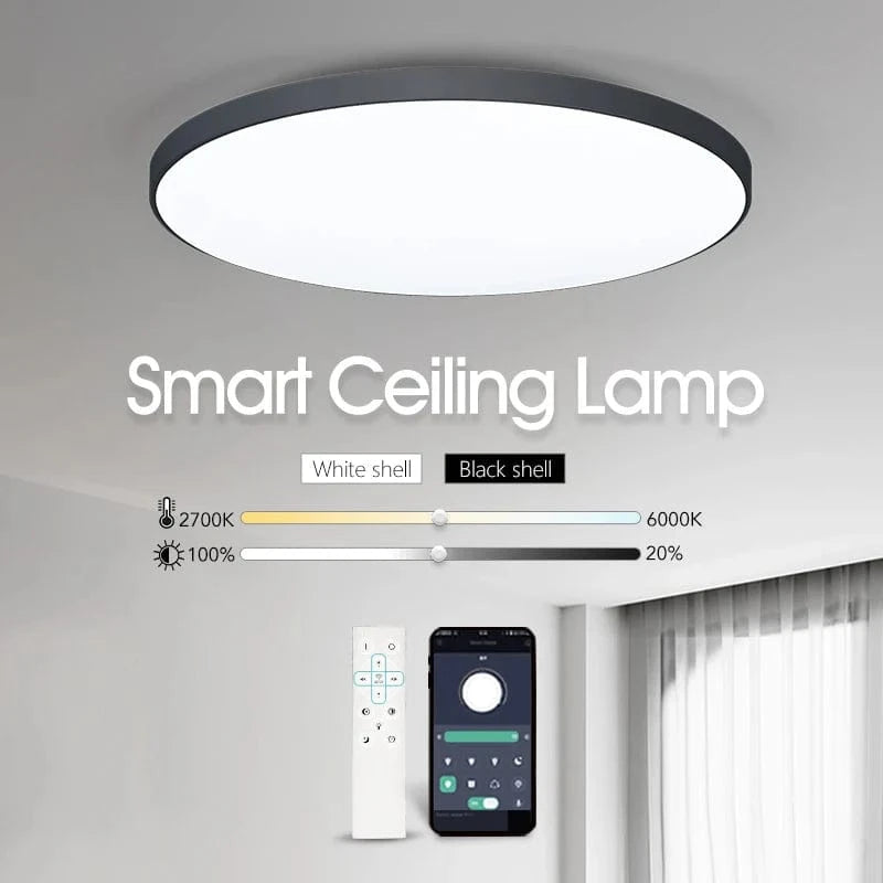 Verthara Smart LED Flush Mount Ceiling Light Fixture – Dimmable Color Temperature Control for Bedroom and Living Room