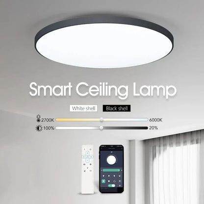 Verthara Smart LED Flush Mount Ceiling Light Fixture – Dimmable Color Temperature Control for Bedroom and Living Room