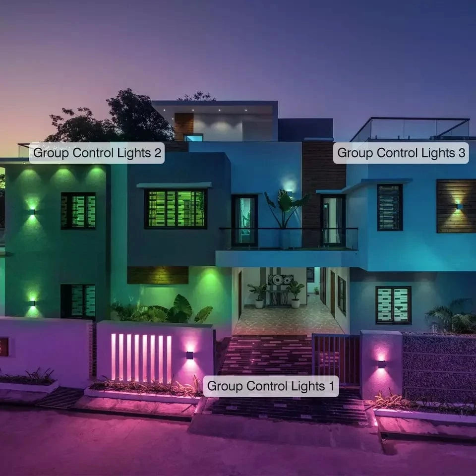 Verthara Smart LED Outdoor Wall Light 2 PCS – Adjustable Up and Down Beam, IP65 Waterproof Modern Exterior Wall Light for Garden and Patio