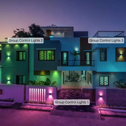 Verthara Smart LED Outdoor Wall Light 2 PCS – Adjustable Up and Down Beam, IP65 Waterproof Modern Exterior Wall Light for Garden and Patio