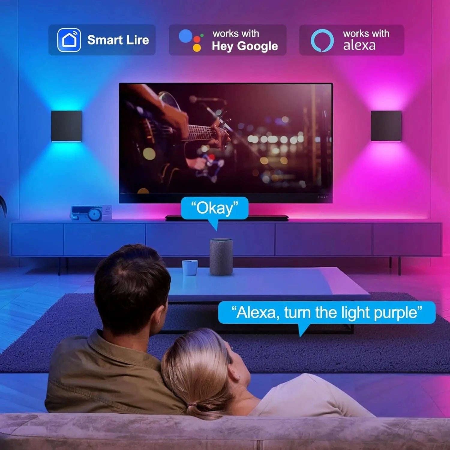 Verthara Smart LED Outdoor Wall Light 2 PCS – Adjustable Up and Down Beam, IP65 Waterproof Modern Exterior Wall Light for Garden and Patio