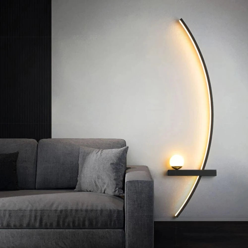 Verthara Smart LED Wall Lamp with Remote Control – Modern Minimalist Indoor Wall Sconce for Bedroom and Living Room Lighting Warm white-No RC / 55cm Right