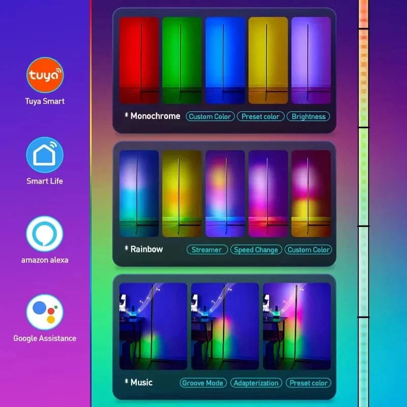 Verthara Smart RGB Floor Lamp with APP Control – 180CM Modern Standing Lamp for Living Room Decor