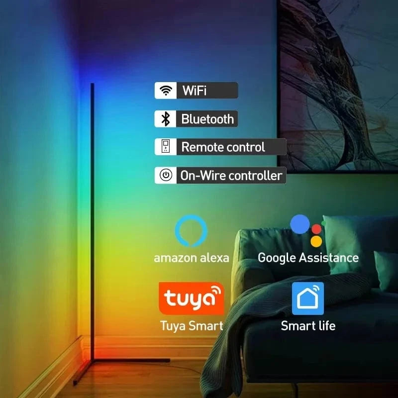 Verthara Smart RGB Floor Lamp with APP Control – 180CM Modern Standing Lamp for Living Room Decor