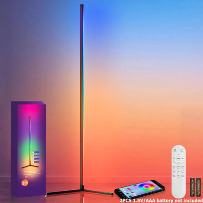 Verthara Smart RGB LED Floor Lamp with Dimmable Functionality for Living Room and Gaming Room - 16 Million Colors, Music Sync, Energy Efficient 155 cm / Without headlights
