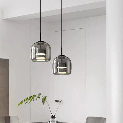Verthara Smoke Grey Glass Pendant Light