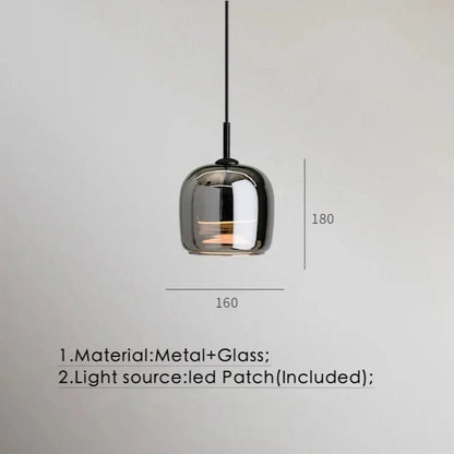 Verthara Smoke Grey Glass Pendant Light