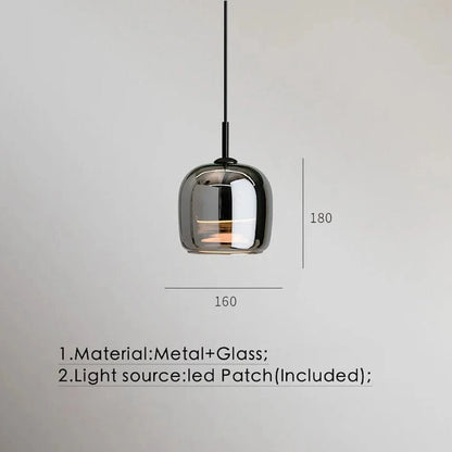 Verthara Smoke Grey Glass Pendant Light