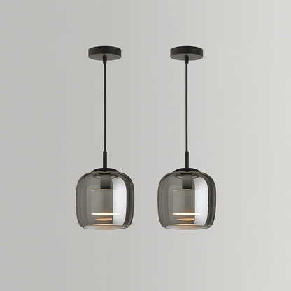 Verthara Smoke Grey Glass Pendant Light 2 pcs / Tricolor