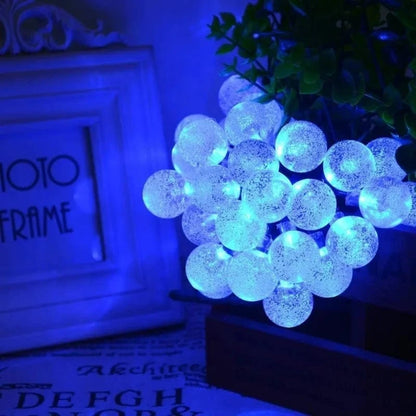 Verthara Solar Fairy Globe String Lights – 20ft, 30 Lights, 8 Functions, IP54 Waterproof for Outdoor Party and Holiday Decorations
