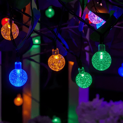 Verthara Solar Fairy Globe String Lights – 20ft, 30 Lights, 8 Functions, IP54 Waterproof for Outdoor Party and Holiday Decorations