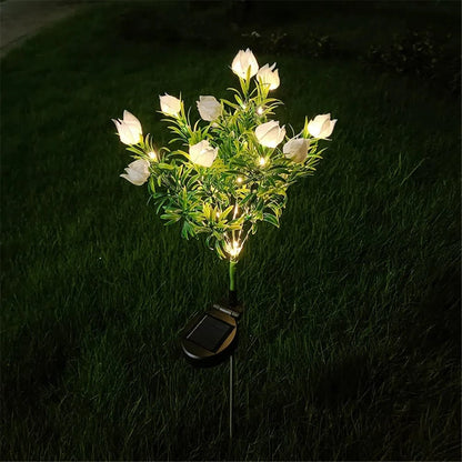 Verthara Solar Flower Tree Light - 42 LED Gardenia Lamp Warm White / 1pc