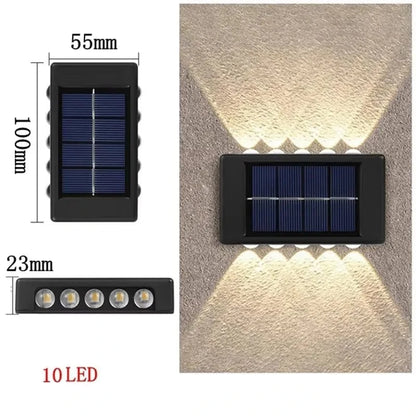 Verthara Solar LED Outdoor Wall Light – Waterproof - Auto On/Off - Warm White - Durable ABS - Easy Installation - IP65 Rated