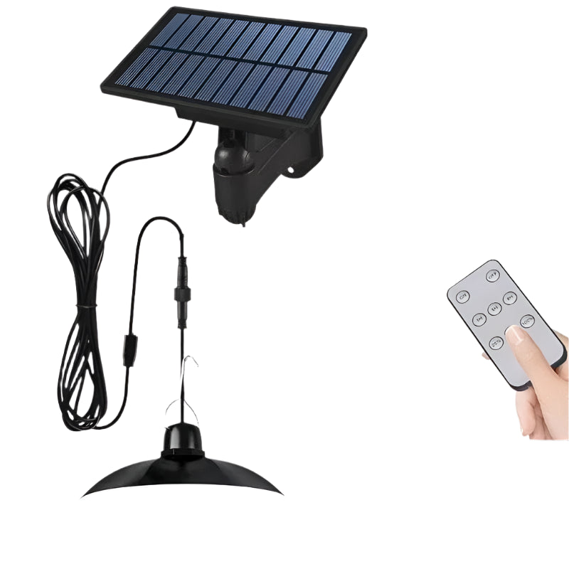 Verthara Solar LED Pendant Light With Remote Control – Waterproof - Double-Head Chandelier - Adjustable Colour Temperature - Indoor/Outdoor Use 1Head(Normal Type) / Warm White