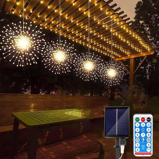 Verthara Solar LED String Lights With Copper Wire – Waterproof - Remote Control - 8 Modes - Decorative Outdoor Fairy Lights - Party - Garden Default