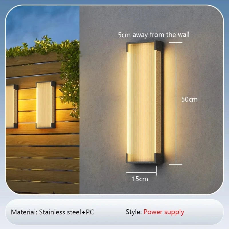 Verthara Solar Outdoor Wall Light – Waterproof Stainless Steel Garden Lantern with Automatic On/Off Sensor for Patios and Balconies A 50cm