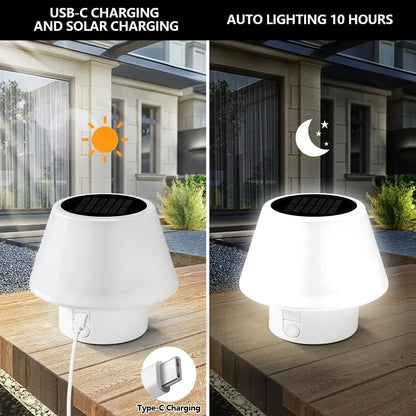 Verthara Solar Portable Table Lamp with 4 Lighting Modes – Waterproof LED Light for Indoor and Outdoor Use