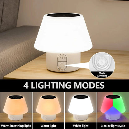 Verthara Solar Portable Table Lamp with 4 Lighting Modes – Waterproof LED Light for Indoor and Outdoor Use