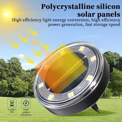 Verthara Solar Powered LED Ground Lights – In-Ground Installation – Waterproof - Durable ABS - Automatic Dusk to Dawn - Ideal for Garden and Pathway