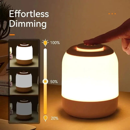 Verthara Touch Sensor LED Table Lamp - Portable Bedside Lamp for Kids with Warm White Light, USB Rechargeable and Energy Efficient