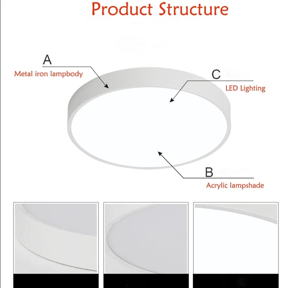 Verthara Ultra-Thin Dimmable LED Flush Mount Ceiling Light with Remote Control – Black and White Options for Home and Restaurant