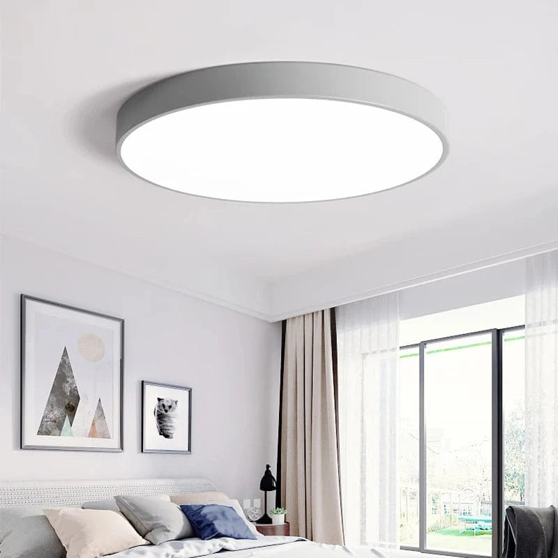 Verthara Ultra-Thin Dimmable LED Flush Mount Ceiling Light with Remote Control – Black and White Options for Home and Restaurant
