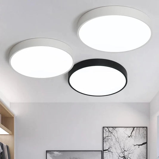 Verthara Ultra-Thin Dimmable LED Flush Mount Ceiling Light with Remote Control – Black and White Options for Home and Restaurant