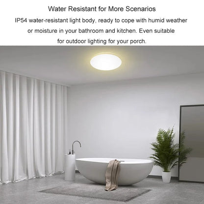 Verthara Ultra Thin Smart RGB Flush Mount Ceiling Light Fixture – Dimmable LED with Wi-Fi Control, 2700K-6500K Color Temperature Default