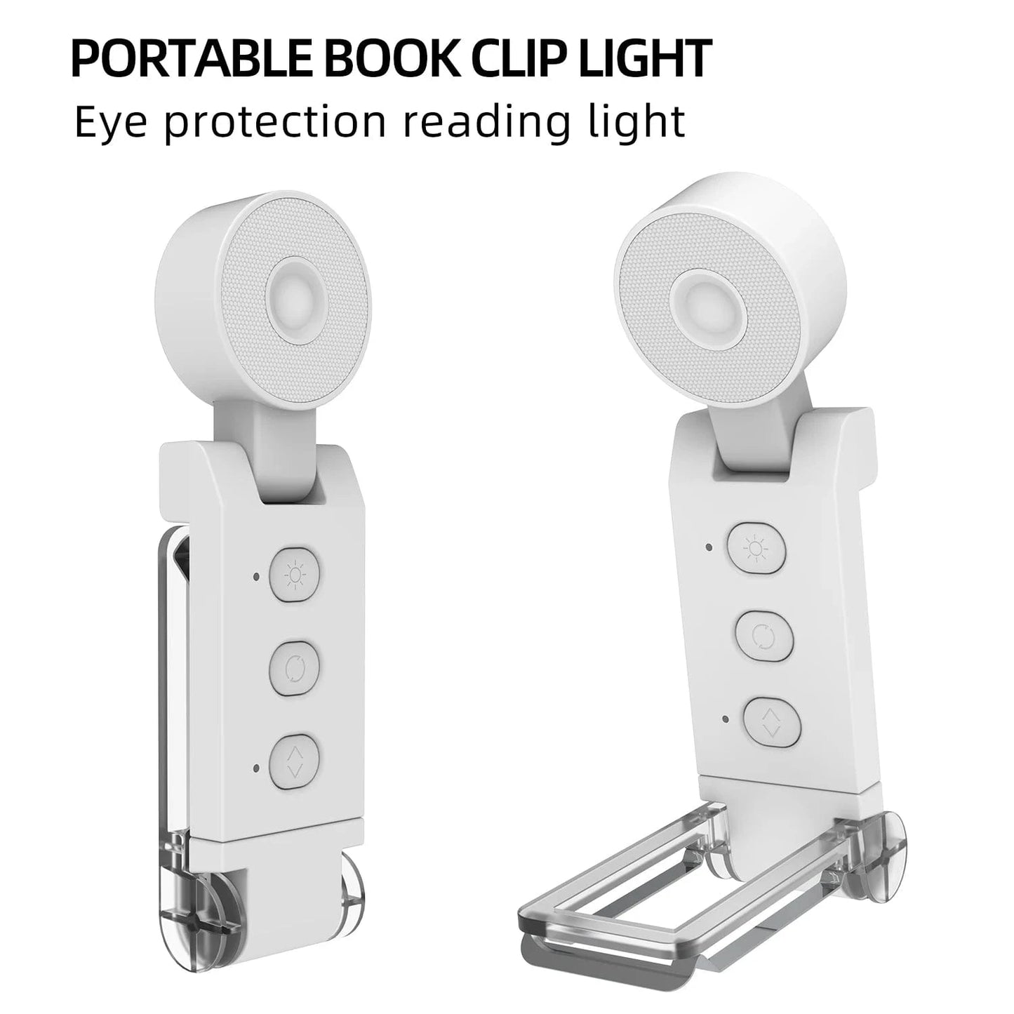 Verthara USB Rechargeable Clip-On Book Light with Adjustable Brightness – Portable LED Reading Lamp for Eye Protection and Comfort
