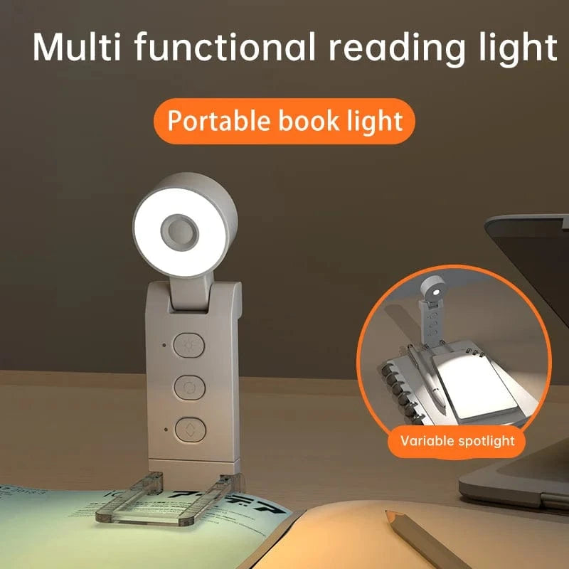 Verthara USB Rechargeable Clip-On Book Light with Adjustable Brightness – Portable LED Reading Lamp for Eye Protection and Comfort