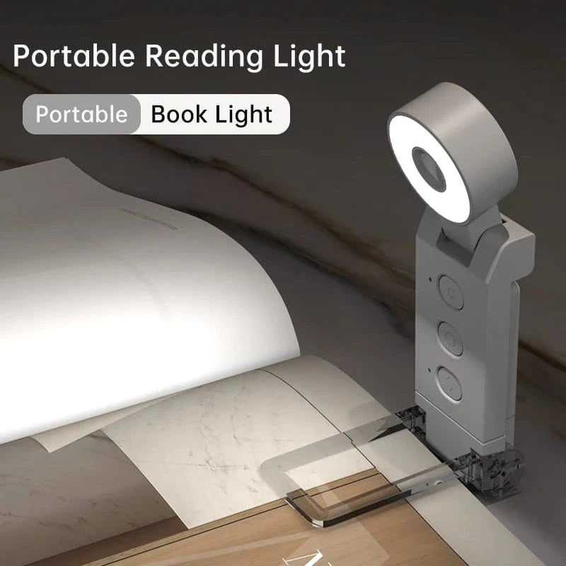 Verthara USB Rechargeable Clip-On Book Light with Adjustable Brightness – Portable LED Reading Lamp for Eye Protection and Comfort