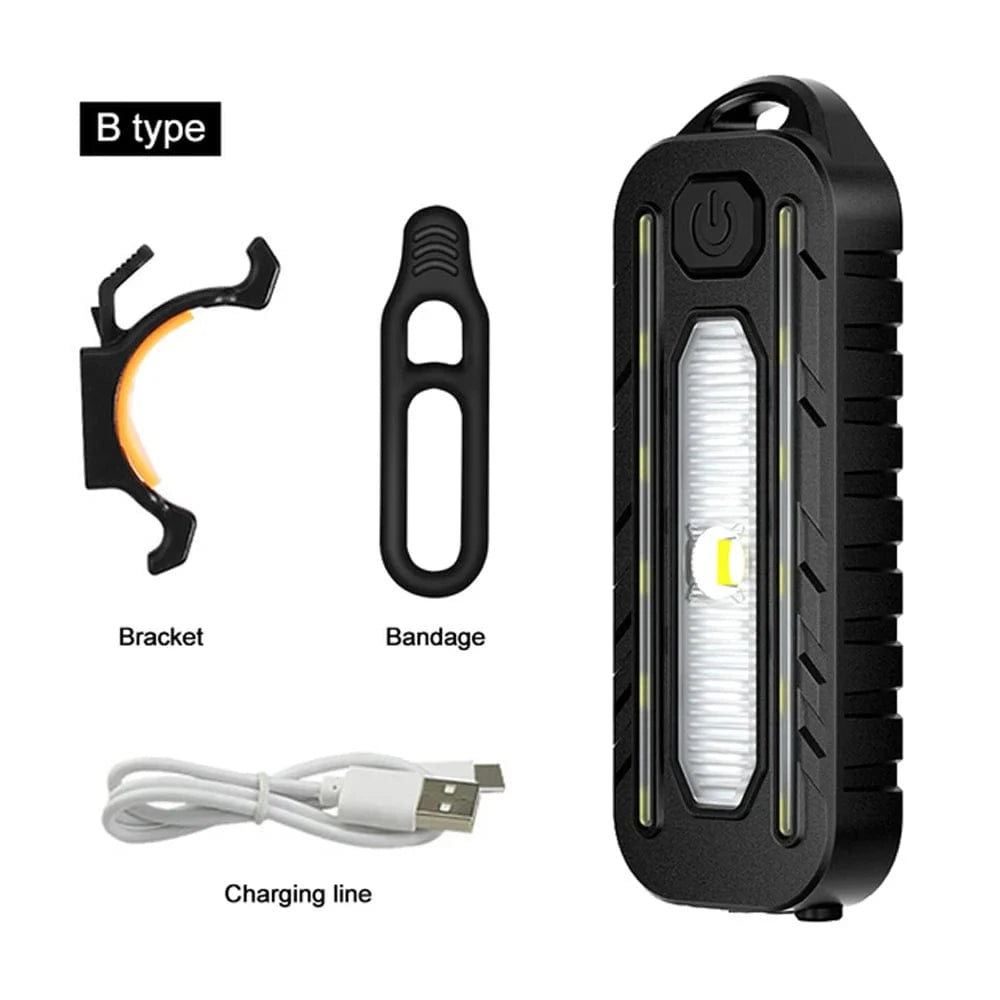 Verthara USB Rechargeable LED Bicycle Light with Red and Blue Flashing Modes – Waterproof Emergency Safety Torch for Cyclists Type B