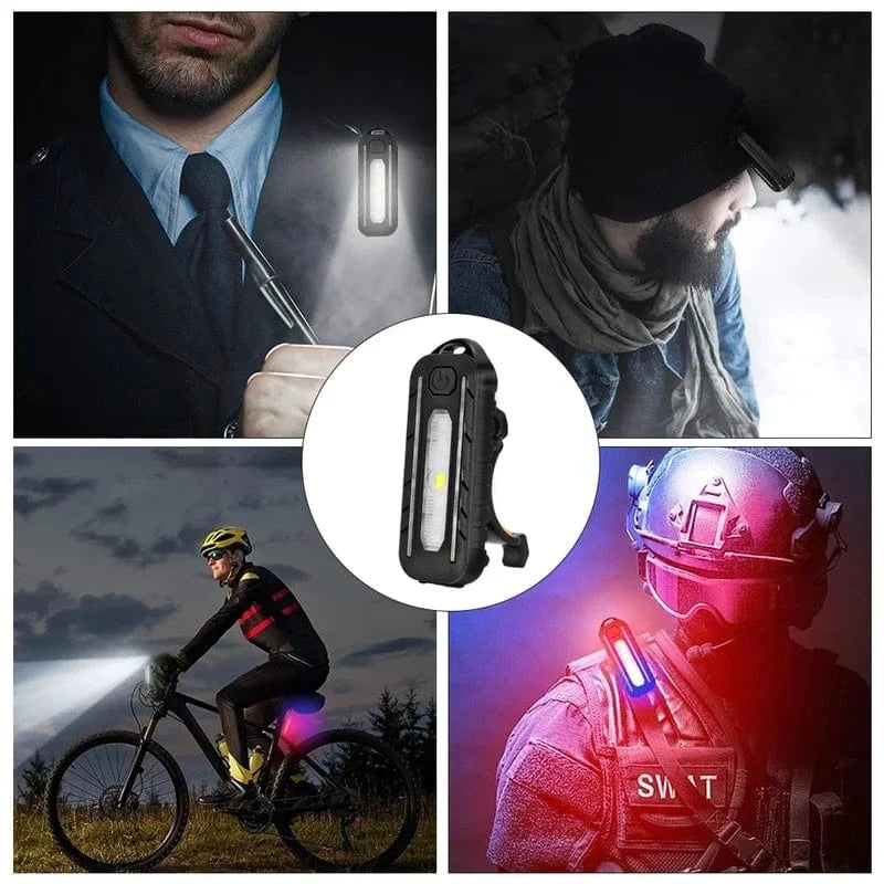 Verthara USB Rechargeable LED Bicycle Light with Red and Blue Flashing Modes – Waterproof Emergency Safety Torch for Cyclists