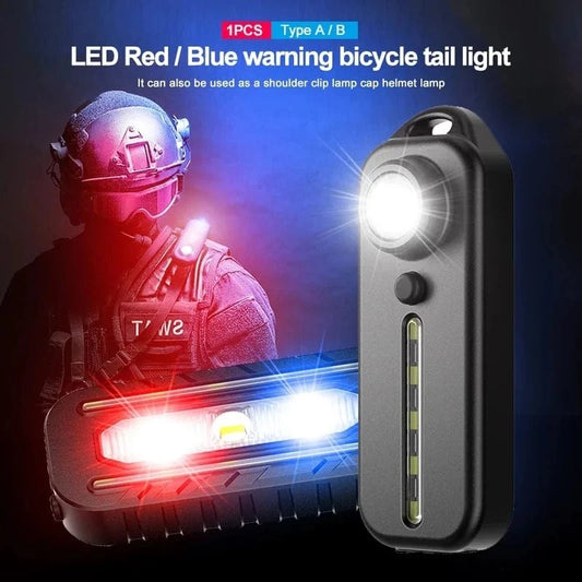 Verthara USB Rechargeable LED Bicycle Light with Red and Blue Flashing Modes – Waterproof Emergency Safety Torch for Cyclists