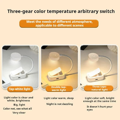 Verthara USB Rechargeable LED Book Light With Clip - Dimmable - 3 Colour Temperature Modes - 360° Flexible Neck - Eye Protection - Portable Design Default