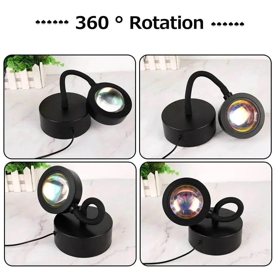 Verthara USB Sunset Projector Lamp with Smart APP Control - LED Night Light for Room Decoration and Photography, Adjustable Colors and Brightness