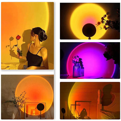 Verthara USB Sunset Projector Lamp with Smart APP Control - LED Night Light for Room Decoration and Photography, Adjustable Colors and Brightness