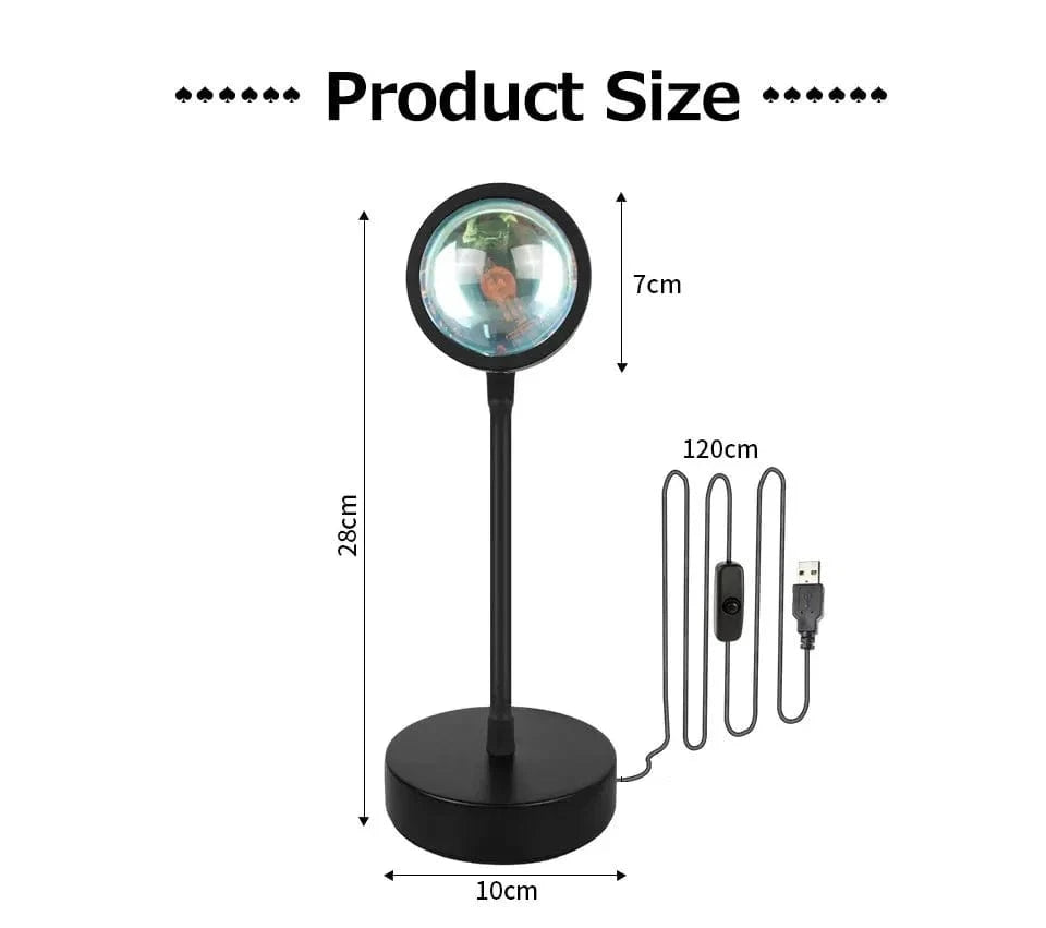 Verthara USB Sunset Projector Lamp with Smart APP Control - LED Night Light for Room Decoration and Photography, Adjustable Colors and Brightness