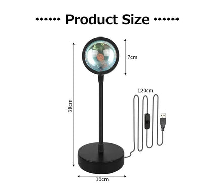 Verthara USB Sunset Projector Lamp with Smart APP Control - LED Night Light for Room Decoration and Photography, Adjustable Colors and Brightness
