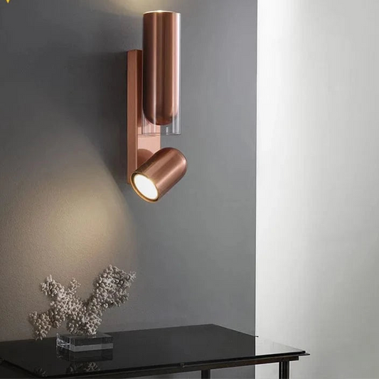 Verthara Vintage Glass Wall Sconce with Rotatable Design for Indoor Bedroom and Aisle Lighting – Available in Black, Rose Gold, Coppery