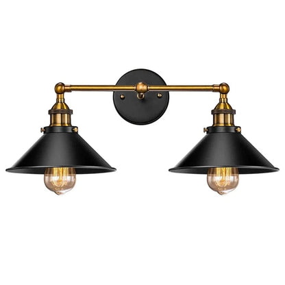 Verthara Vintage Industrial Black Pendant Light with E27 Base – Adjustable Height Hanging Light for Living Room and Dining Room 2WB / No Bulb