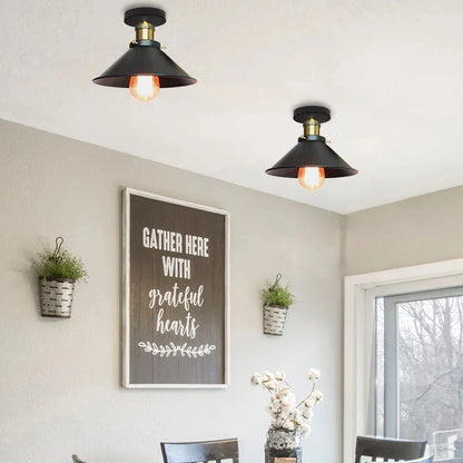 Verthara Vintage Industrial Black Pendant Light with E27 Base – Adjustable Height Hanging Light for Living Room and Dining Room 1B / No Bulb