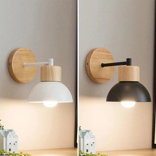 Verthara Vintage Wood Wall Lamp Sconce – Industrial Design for Bedroom and Dining Room – E27, 85-265V, Durable Metal and Wood Fixture