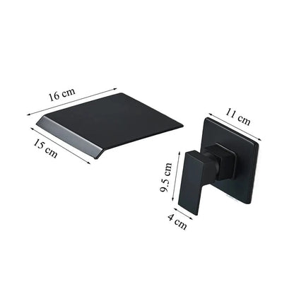 Verthara Wall Mounted Bathroom Faucet with Waterfall Outlet – Cold and Hot Mixer Basin Tap in Polished Chrome