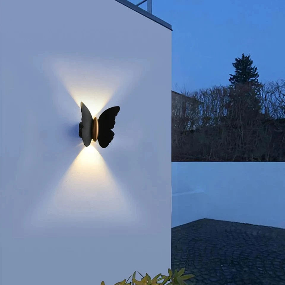 Verthara Waterproof 6W LED Garden Light – Aluminum Butterfly Outdoor Wall Lamp for Decor Warm White / Black color