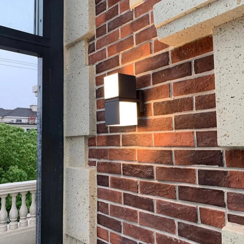 Verthara Waterproof Outdoor Wall Lamp – Adjustable Angle LED Exterior Wall Light in Black Aluminum for Garden and Pathway Lighting