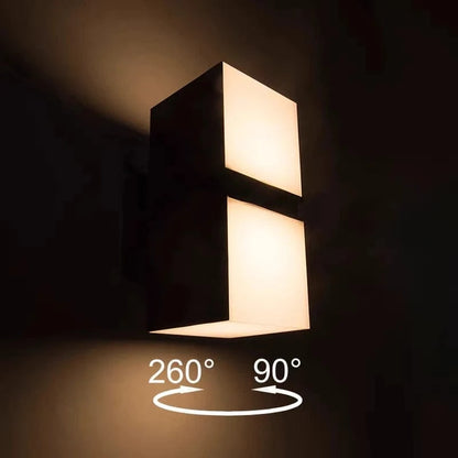 Verthara Waterproof Outdoor Wall Lamp – Adjustable Angle LED Exterior Wall Light in Black Aluminum for Garden and Pathway Lighting